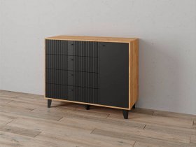 Комод «Катрин-13» ( дуб крафт золотой/карбон вулкан) в Лесосибирске - lesosibirsk.mebel-nsk.ru | фото