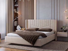 Кровать двуспальная 1,6м Диор (кашемир суфле (велюр)) в Лесосибирске - lesosibirsk.mebel-nsk.ru | фото