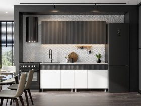Кухонный гарнитур София (2,0м) (бланж/графит матовый) в Лесосибирске - lesosibirsk.mebel-nsk.ru | фото