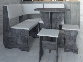 Кухонный уголок Лотос  (цемент темный к/з White) в Лесосибирске - lesosibirsk.mebel-nsk.ru | фото