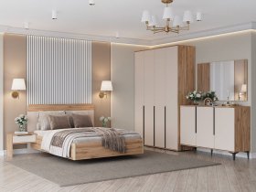 Модульная спальня Сицилия (дуб альпийский/тефия) в Лесосибирске - lesosibirsk.mebel-nsk.ru | фото