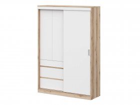 Шкаф-купе (1,5м) Брауни (дуб делано/белый) в Лесосибирске - lesosibirsk.mebel-nsk.ru | фото