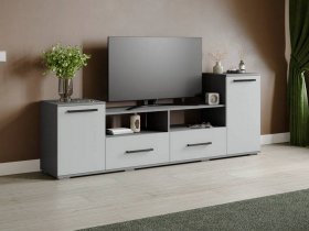 Тумба под ТВ Парус-2 (графит серый/серый камень) в Лесосибирске - lesosibirsk.mebel-nsk.ru | фото